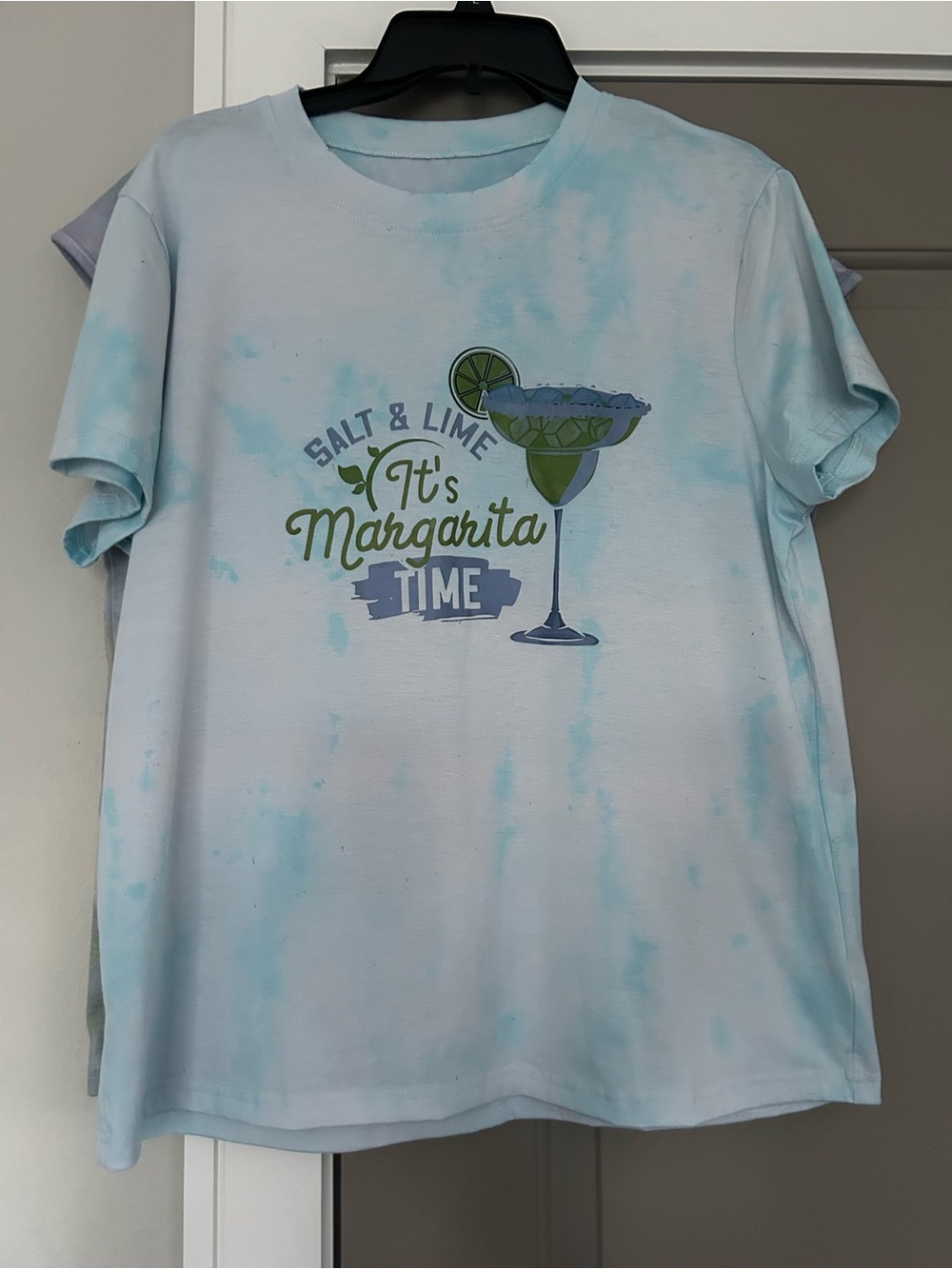 It's Margarita Time Graphic Tee - Light Blue Tie-Dye